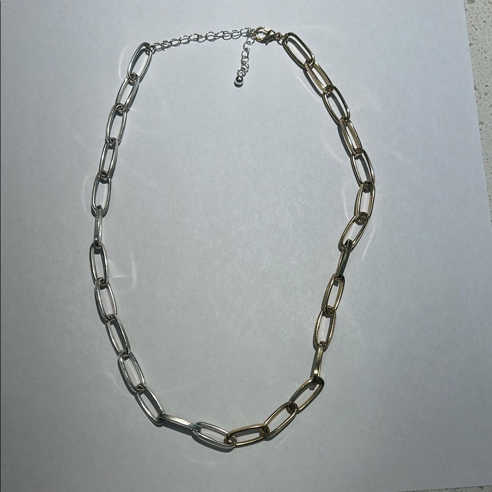 Elegant Two-Tone Chain Necklace